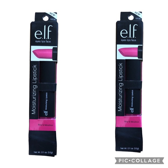 ELF Makeup Lot Of 2 Elf Moisturizing Pink Lipstick Flirty Fabulous Barbiecore Satin Finish